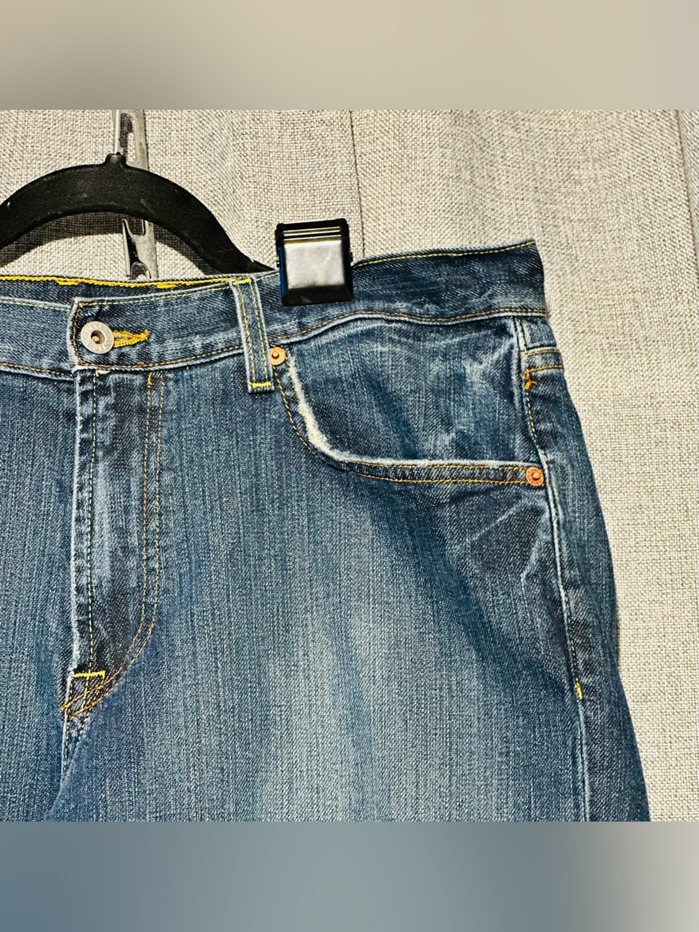 Lucky Brand Dark Indigo Jeans with Yellow Stitching - Picture 5 of 5